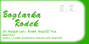 boglarka rodek business card